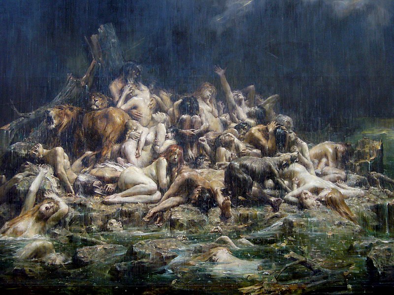 Noah und seine Gefährten in den Fluten